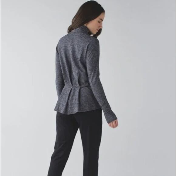 Lululemon Warm Your Core Long Sleeve Tee Heathered Black Size Medium - Picture 3 of 11